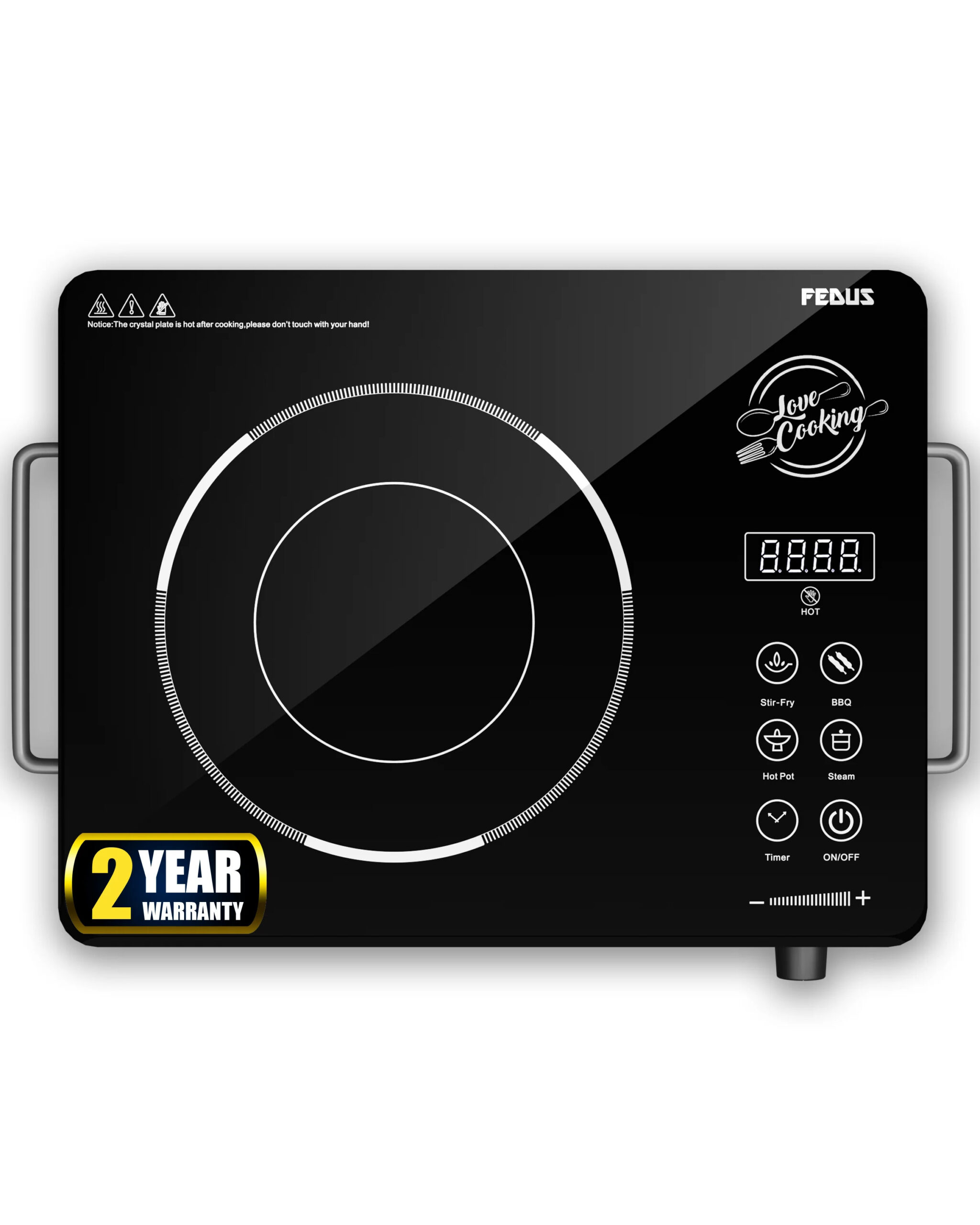 FEDUS 2200 Watts Infrared Cooktop, Energy Efficient Cook & Grill Infrared Stove, Electric Stove Chulha, hot plate chula, Current Stoves Burner for cooking All Cookware compatibility Black