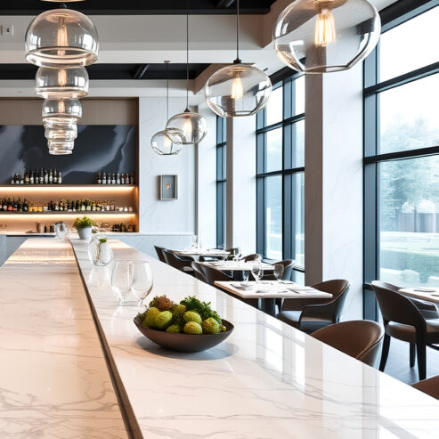 Elegant Calacatta Storm Quartz Countertop – Luxury Meets Durability