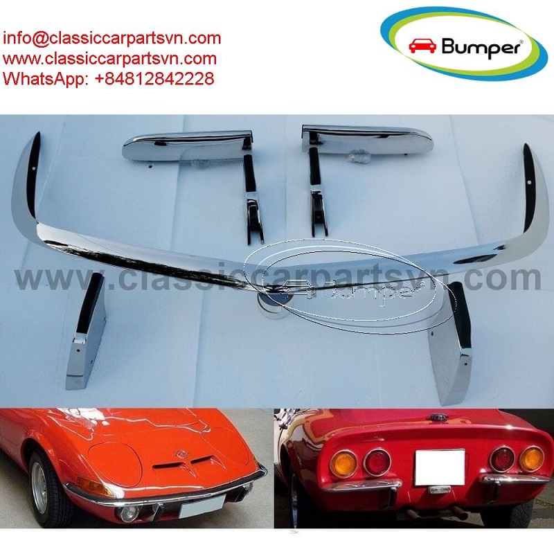 Opel GT (1968–1973) bumpers by stainless steel new