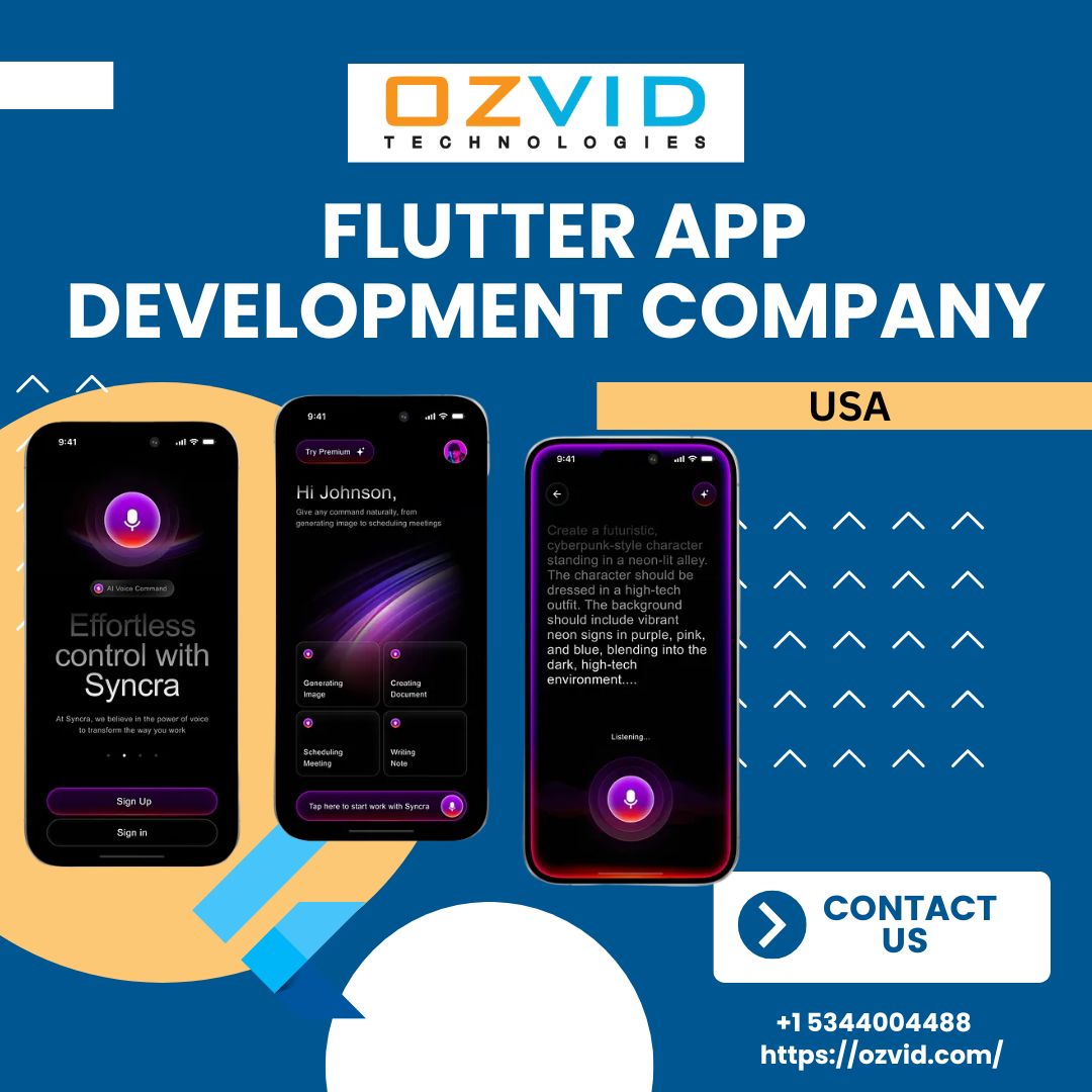 OZVID Technologies: Flutter App Development Company in Dallas for Cross-Platform Excellence