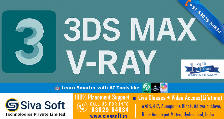 3DS MAX + V-RAY Training Course | Classroom and Online | Ameerpet Hyderabad India