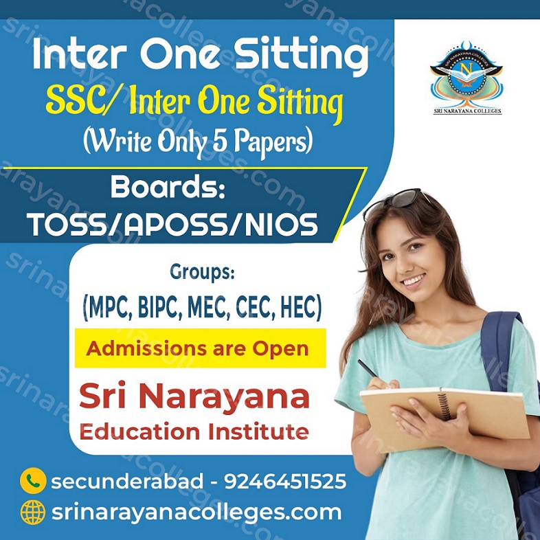 Inter One Sitting College in Hyderabad – www.srinarayanacolleges.com