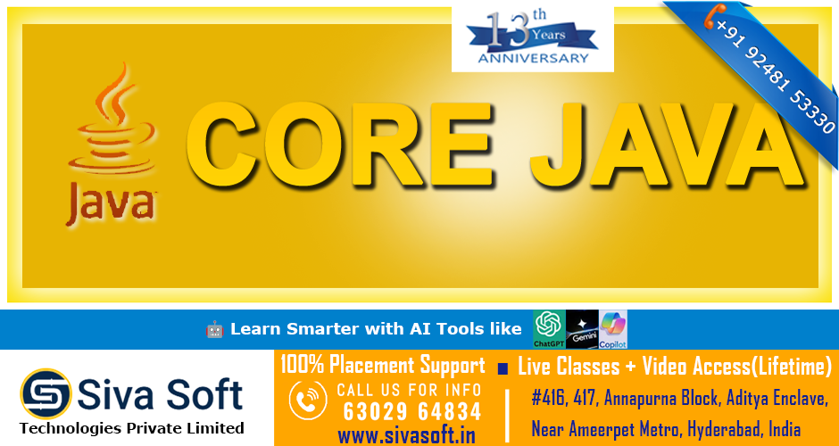 Core Java Training Course | Classroom and Online | Ameerpet Hyderabad India