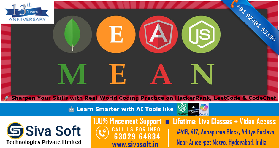 Full Stack UI MEAN + AI Training Course | Classroom and Online | Ameerpet Hyderabad India
