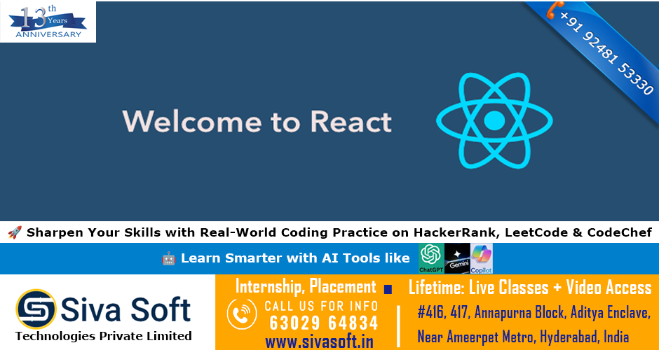 React JS with AI Training Course | Classroom & Online | Ameerpet Hyderabad India