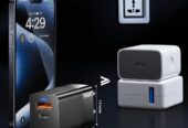 FEDUS gan charger, fast charger Gan Adapter 1 Type C & 1 USB port Fast Charging Adapter Wall Charger for Samsung, iPhone, Tab/Pad MacBook, Dell, HP, ASUS, 100W, 65W, 45W, Devices, 2 Yr Warranty