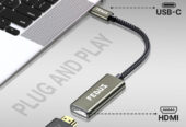 FEDUS Usb C To Hdmi Adapter 4K@60Hz Type-C To Hdmi Female Converter Cable, Portable C Port Hdmi Adapter Connector Hub For Tv, Monitor And Macbook Pro/Air, Ipad, Surface, Samsung Galaxy, Black