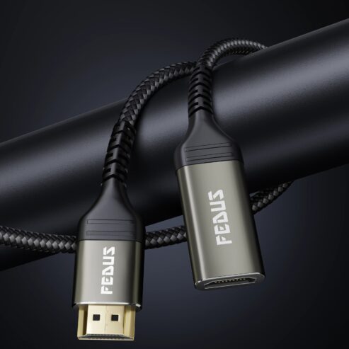 FEDUS HDMI Extension Cable Support 4K@60Hz 3D HDR, Male to Female HDMI Extender 9.8FT Adapter Connector Cord For MacBook Pro, TV Stick PS5 PS4, Laptop, PC, Blu Ray, Google Chromecast, HDTV, Monitor