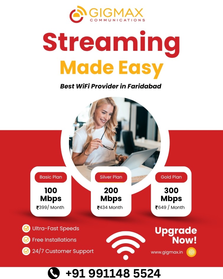 Best WiFi Provider in Faridabad – Gigmax Internet